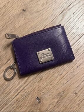 Lauren Ralph Lauren Purple Zip Card Case Keyring Wallet